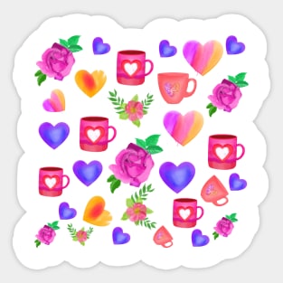 Floral Heart of Flowers Valentines Day Phone Case Sticker